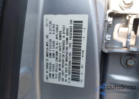2011 Honda Accord 2.4 Se from USA, damaged, VIN 1HGCP2F68BA111085